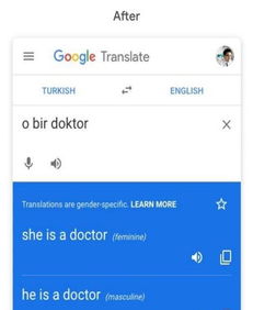 谷歌翻譯引入減少性別偏見的更新，英法等六語種首發